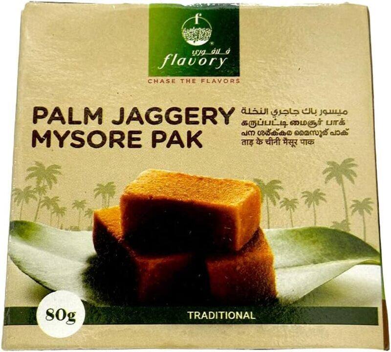 

Flavory Palm Jaggery Mysore Pak, Made with Natural Palm Jaggery and Pure Ghee, Traditional Indian Sweet, 2 Pieces, 80g