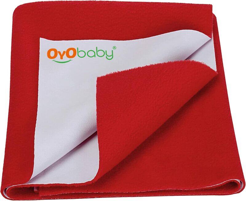 

OYO BABY Extra Absorbent Waterproof Baby Dry Sheet Small Size 70x50cm Quick Dry Sheet for Bed Protector, Soft & Breathable Red