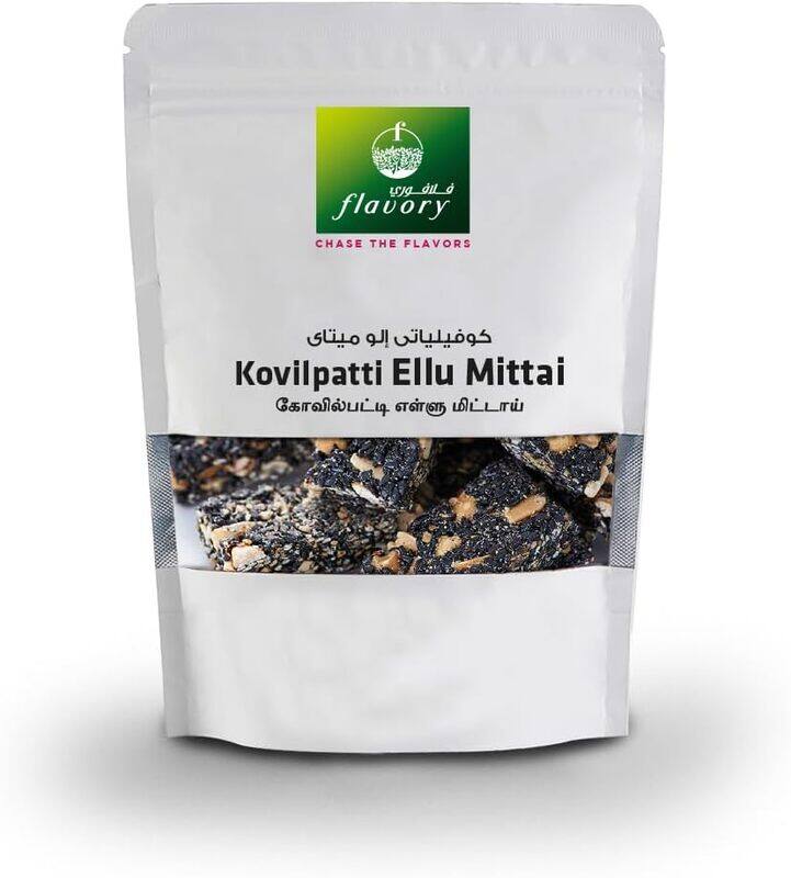 

Flavory Kovilpatti Sesame Candy (Ellu Mittai), Traditional South Indian Sweet Made with Sesame Seeds & Jaggery, Healthy & Flavorful, 100g