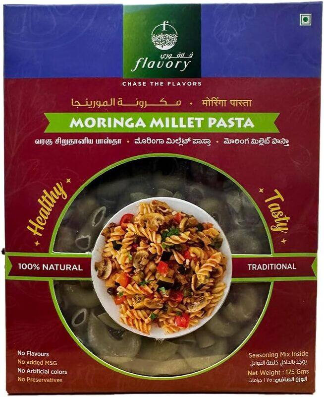 

Flavory Moringa Millet Pasta, Healthy Yet Easy to Prepare, Gluten-Free & Nutrient-Rich, High in Fiber & Protein, 180g