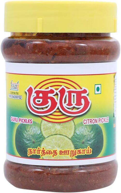 

Flavory Citron Pickle, Tangy and Zesty South Indian Style, Made with Fresh Citron and Traditional Spices, 300g