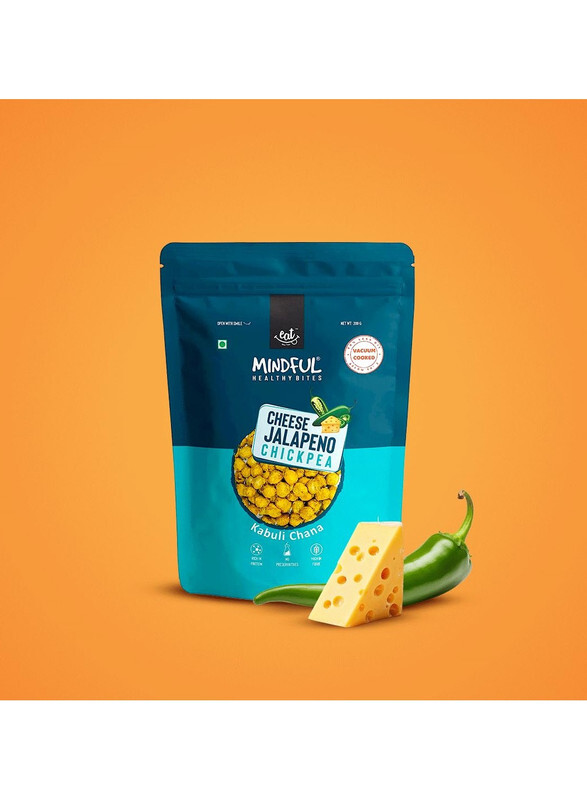 Mindful Healthy Cheese Jalapeno Chickpea Kabuli Chana Vegan, Vaccum Cooked Rich Protein & Vitamins High Fiber No Preservatives Cheese Jalepeno Kabuli Chana200gm