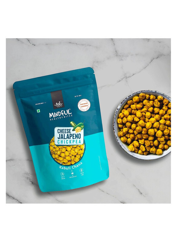 Mindful Healthy Cheese Jalapeno Chickpea Kabuli Chana Vegan, Vaccum Cooked Rich Protein & Vitamins High Fiber No Preservatives Cheese Jalepeno Kabuli Chana200gm