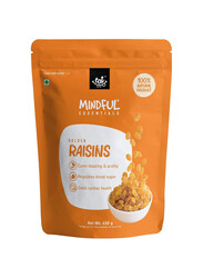 Mindful Premium Golden Raisins Regulate Blood Sugar Healthy Snack For Breakfast & Diet Gluten Free No Preservatives Increase Bone Health Golden Raisins450gm