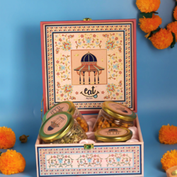 EAT ANYTIME Rakhi Box  Forever Linked Premium Rakhi Gift Box  Featuring Almonds, Cashews, Raisins, Pistachios & Beautiful Rakhi  Perfect Gift Box for Brother/Sister  "Festive Gift Set"