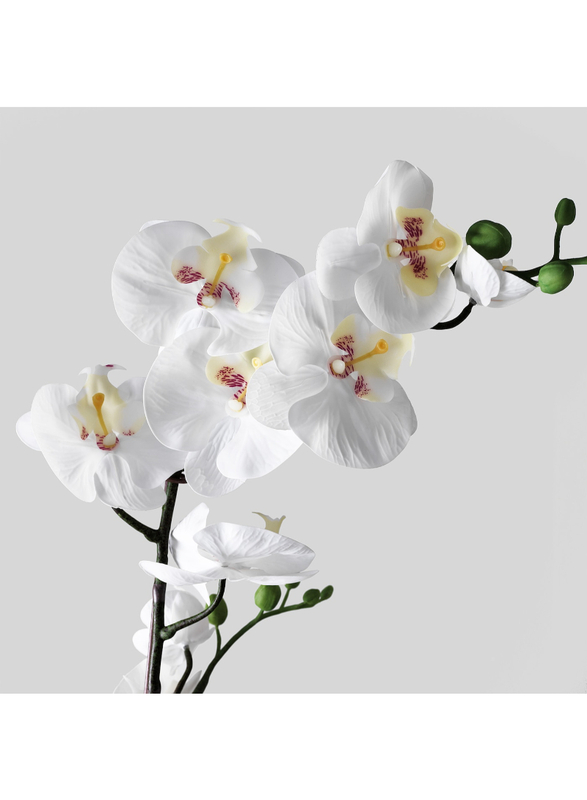 Artificial potted plant, Orchid white, 12 cm