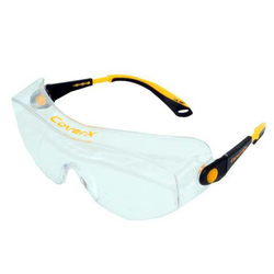 Safety Glasses CoverX, Black/Yellow Frame, Clear Lens - CanaSafe-20400