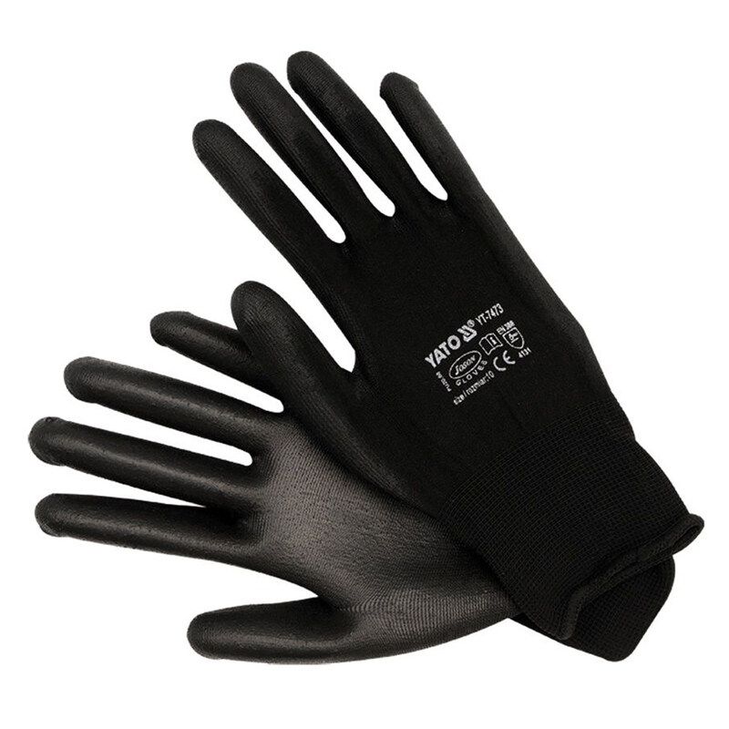 

YATO Gloves Nylon/Pu Black 10" 1pair on Header Card YT-7473