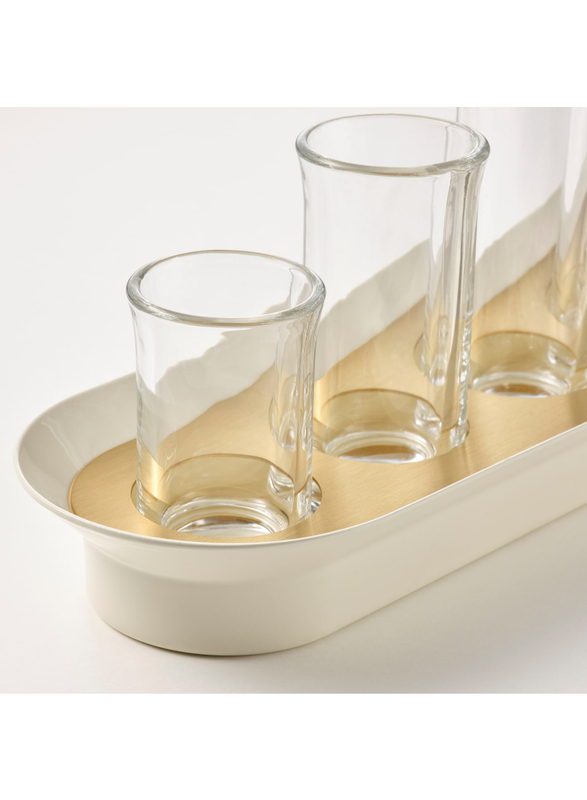 Propagation set, clear glass ivory/gold-colour