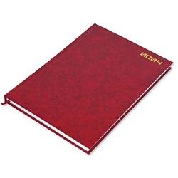 FIS A4 Diary 2024 English (Saturday & Sunday Combined) Maroon - FSDI47E24MR