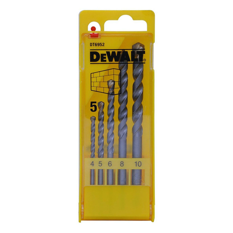 Dewalt Drill Bit Set Masonry 5pcs (4mm to 10mm) Plastic Cassette DT6952-QZ