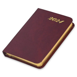 FIS Golden Bonded Leather Pocket Diary 2024 (English) Maroon - FSDI10EGB24MR