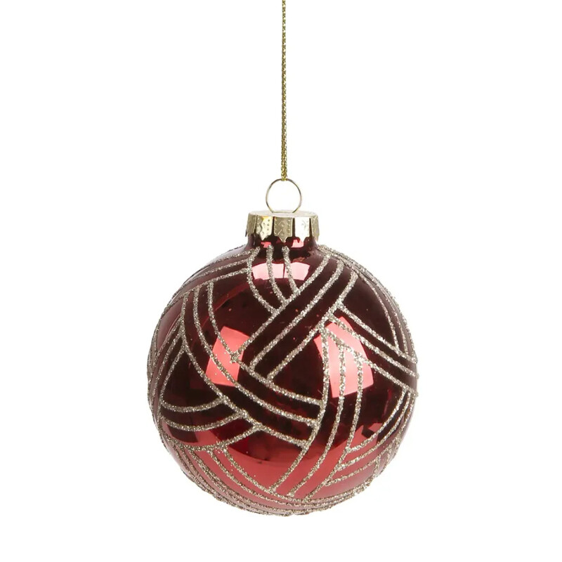 

Generic Christmas Atmosphera New Orleans Glitter Wave Glass Bauble (7 cm)