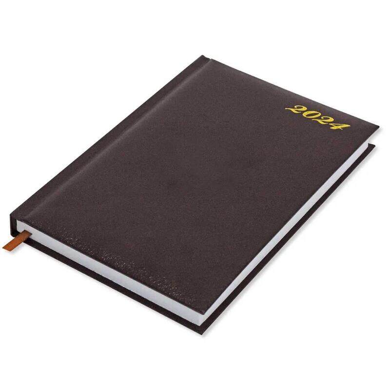 

Generic Fis 2024 A5 Diary,Vinyl, English 1 Side Padded Chocolate -FSDI18E24CH