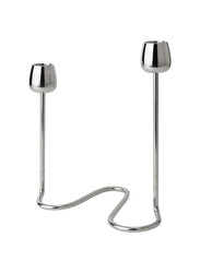 Candlestick for 2 candles, silver-colour, 20 cm