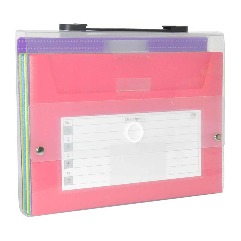 

Generic FIS Sliding File With 7 Pockets, Clear Strip Cover, Color Pockets - FSPG1314