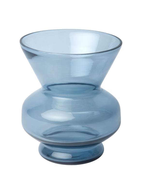 Vase, blue glass, 13 cm