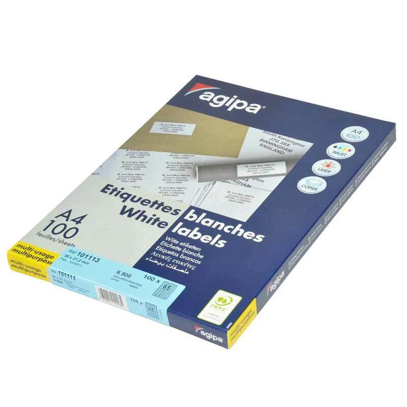 

Generic Agipa 100-Sheet Multipurpose Label White - APLA101113