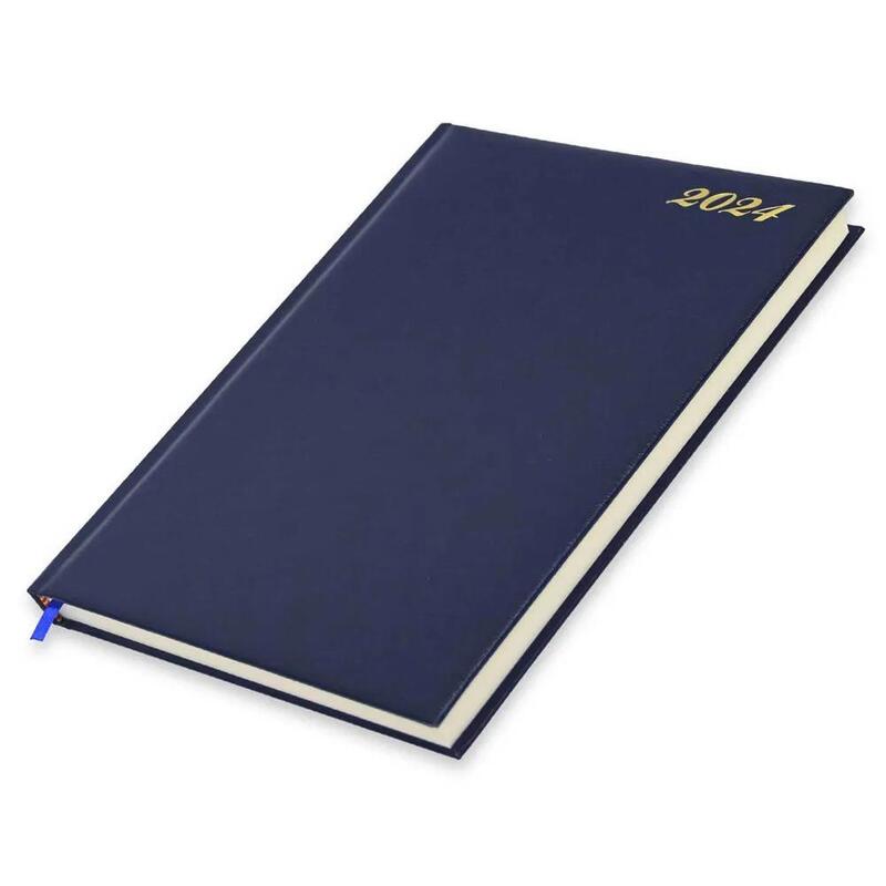 FIS Bonded Leather Diary 2024 (English) Blue, A4 - FSDI40EBI24BL