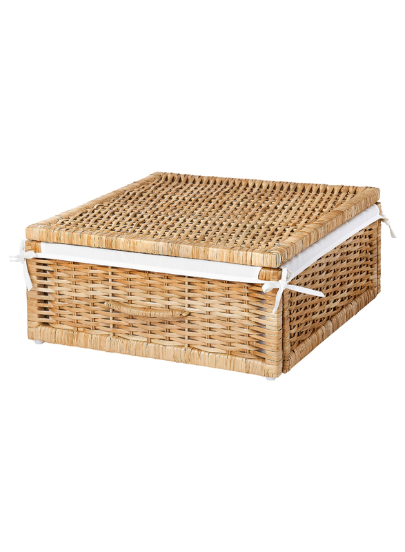 Basket, handmade rattan, 50x43x19 cm