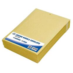 FIS Brown Bubble Envelopes, Peel and Seal, Pack 12 Pieces, 180X265 mm Size - FSAE180265N