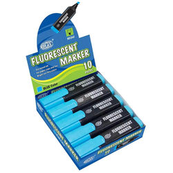 Fis Fluorescent Markers - Box Of 10 Pieces (blue) - FSFL05BL