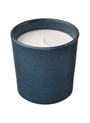 Scented candle in ceramic jar, Vetiver & geranium/black-turquoise, 50 hr