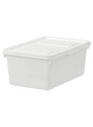 Box with lid, white, 38x25x15 cm