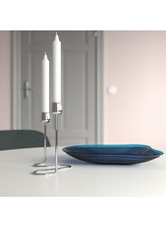 Candlestick for 2 candles, silver-colour, 20 cm