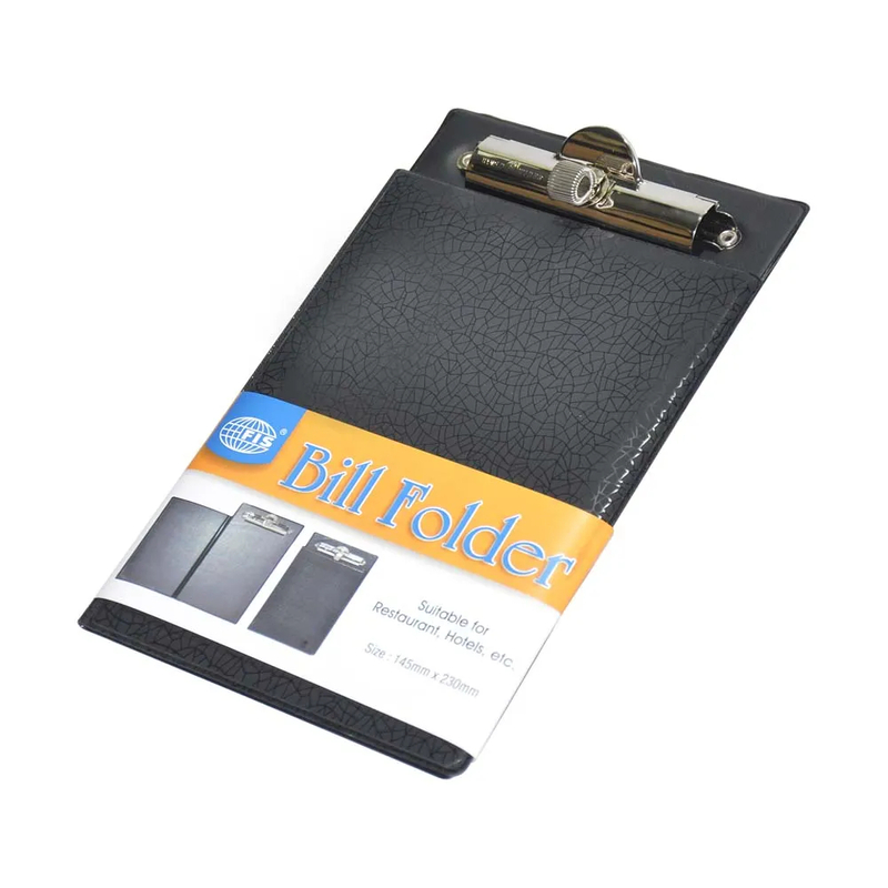 Bill Folders Black Color, PVC Cover with Pen Holder, 145 x 230 mm - FSCL11BK