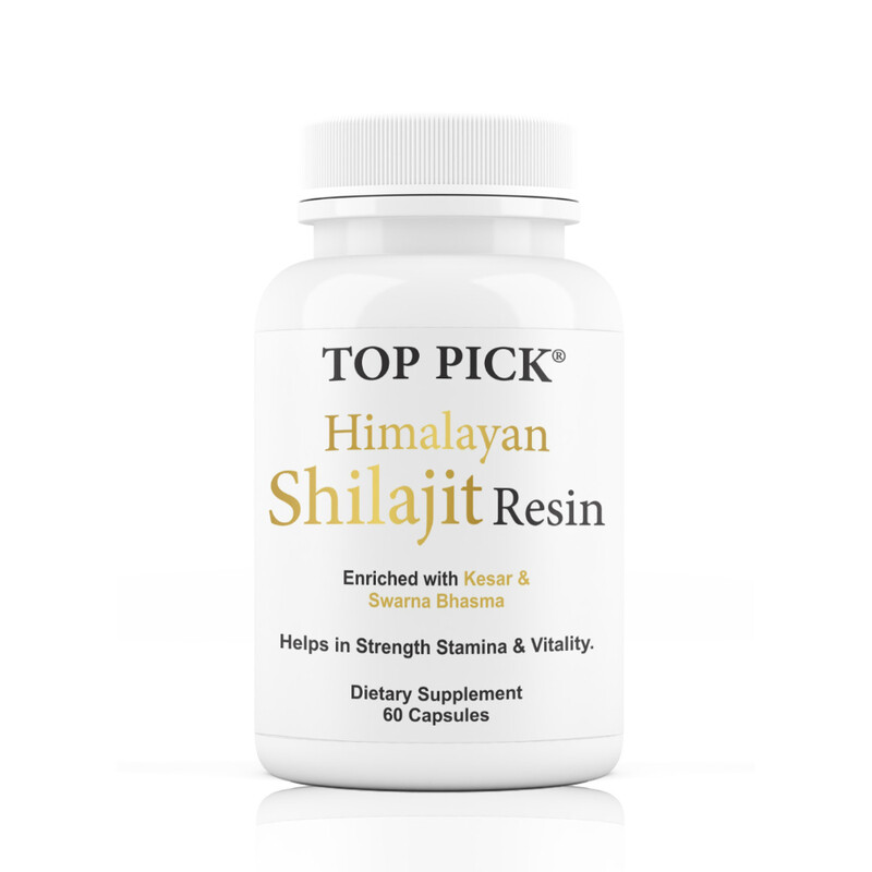 

Top Pick Pure Himalayan Shilajit Resin 60 Capsule - Enriched with Kesar and Swarna Bhasma