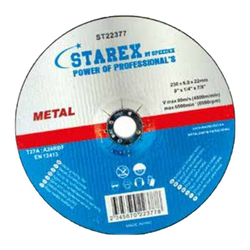 Starex Metal Grinding Disc 230x6.0x22mm Depressed Center ST22377