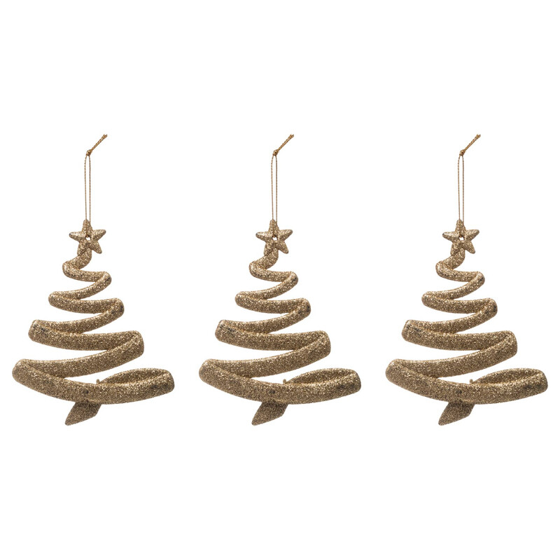 

Generic Christmas Atmosphera Gold Glitter Hanging Tree Decor (3 Pc.)