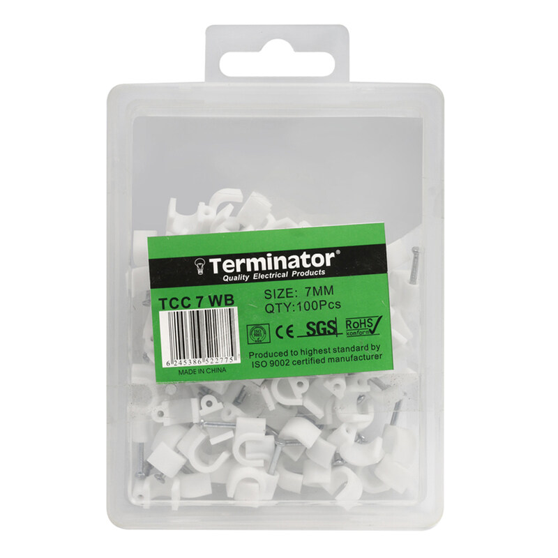 Elec Cable Clip 7mm 100Pcs/Box TCC 7WB Terminator