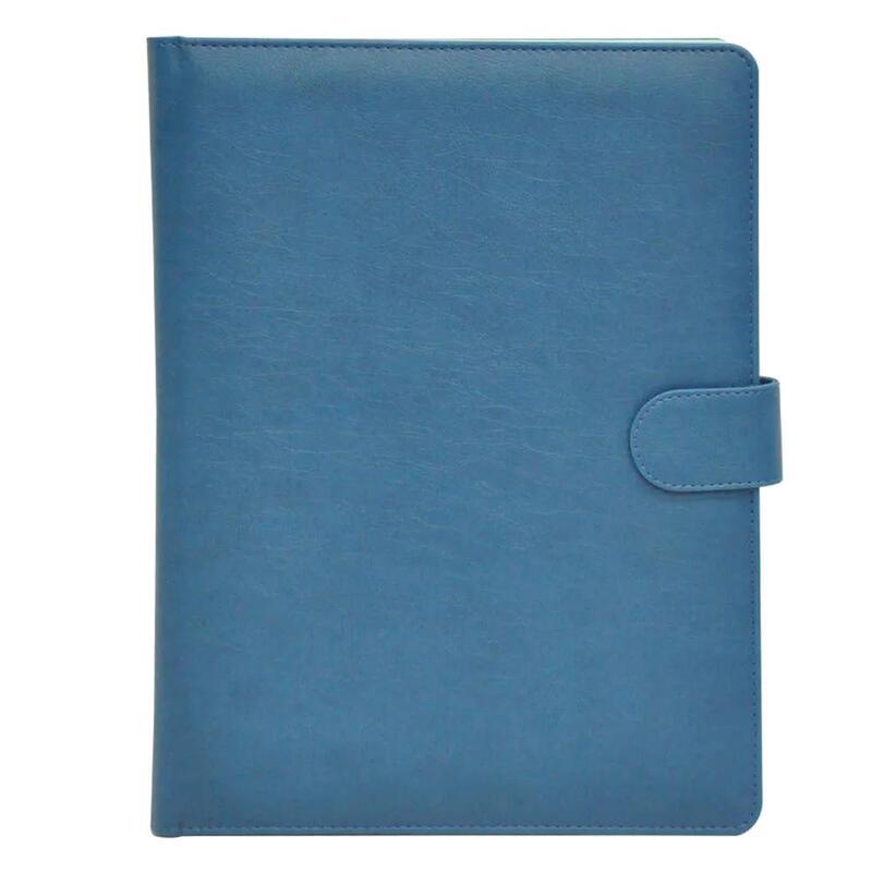 FIS Executive Folder Italian PU Cover with Writing Pad, Ivory Paper, Single Ruled, 80 Sheets with Gift Box, Blue Color, 24 x 32 cm - FSGT2535PUVBL