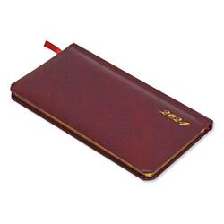 FIS 2024 Slim Diary Bonded Leather English 1-Side Padded Maroon - FSDI52EGB24MR