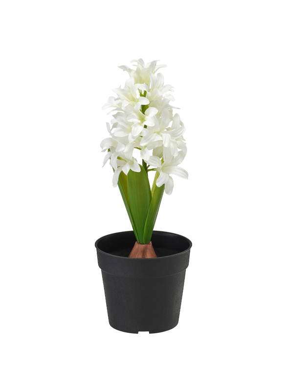 Artificial potted plant, in/outdoor Hyacinth/white, 9 cm