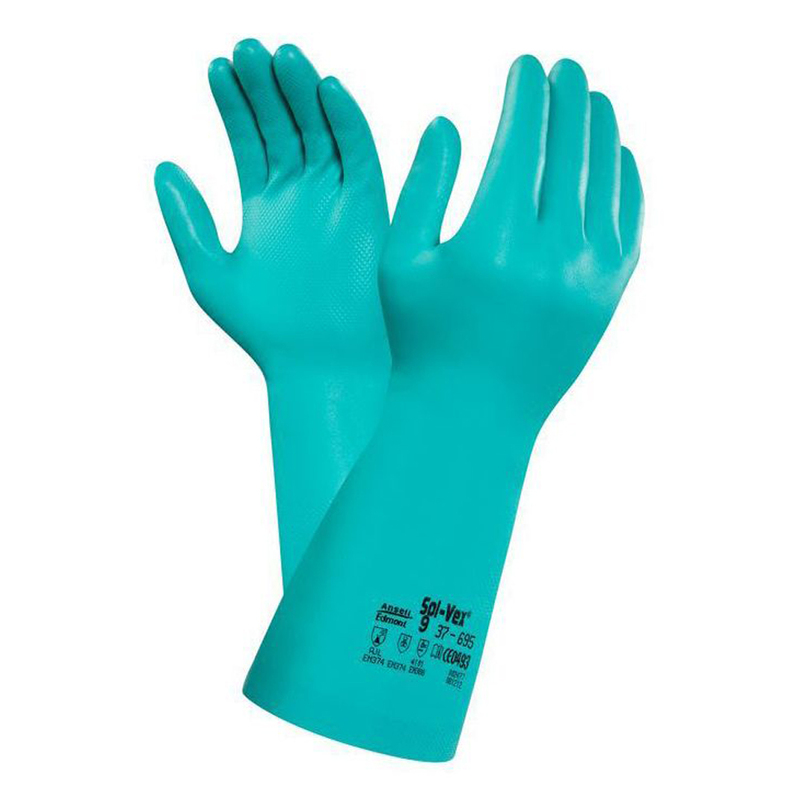 Chemical Gloves SOl-VEX length 380mm Green colour - Ansell 37-695/10