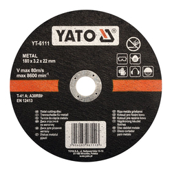 YATO Metal Cutting Disc 180x3.2x22mm YT-6111