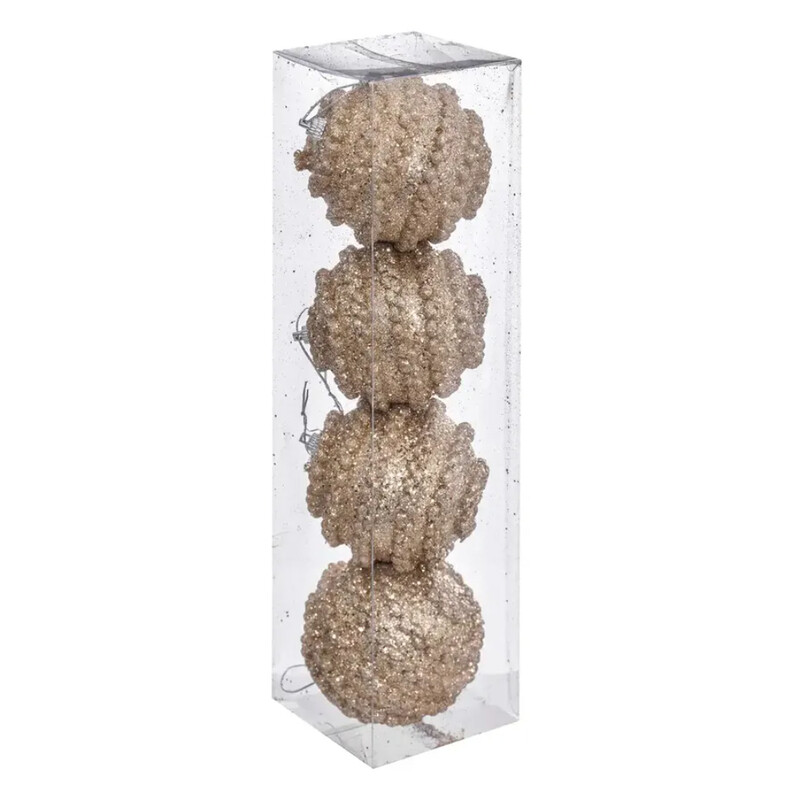 

Generic Christmas Atmosphera Wool Effect Polyethylene Bauble (4 Pc., Gold)