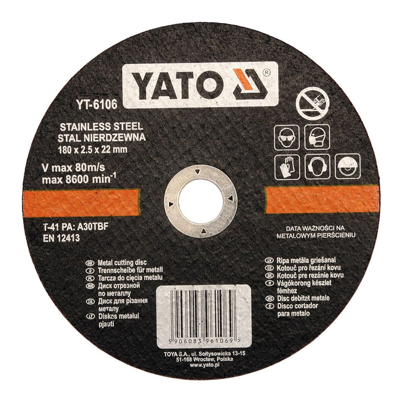 YATO Inox Cutting Disc 180x2.5x22mm YT-6106