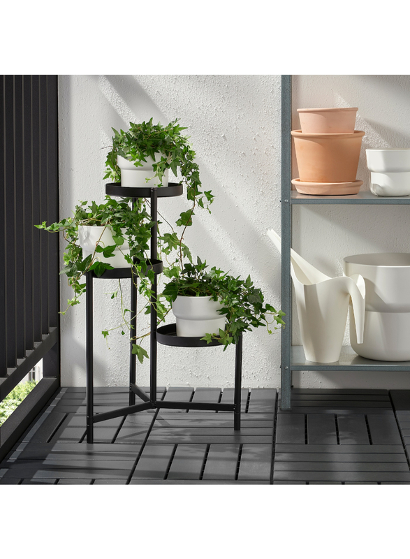 Plant stand, in/outdoor black, 58 cm