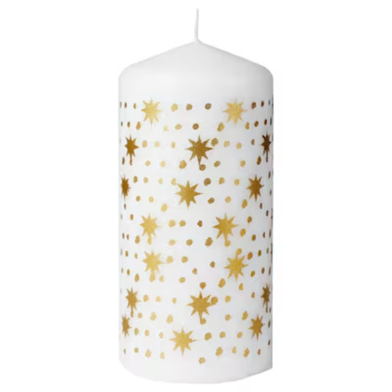 VINTERFINT Unscented pillar candle, 14 cm