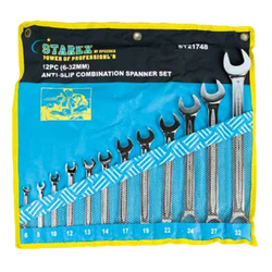 Spanner Combination 12pcs(6-32mm) Sets Anti-Slip Chrome Polish Pouch Pkg Starex 21748