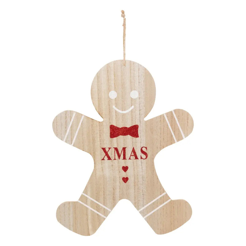 

Generic Christmas Atmosphera Wood Hanging Gingerman Tree Decor (35 cm, Red)