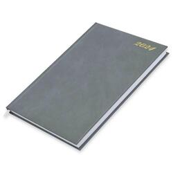 FIS Bonded Leather Diary 2024 (English) Grey, A4 - FSDI40EBW24GY