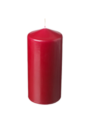 Unscented pillar candle, red, 14 cm