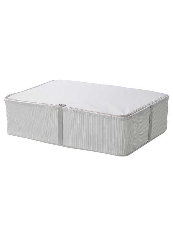 

Hemmafixare Storage case, fabric striped/white/grey, 69x51x19 cm