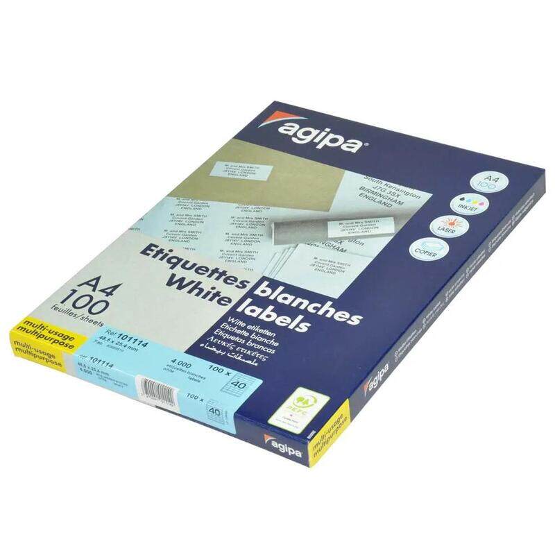 

Generic Agipa 100-Sheet Multipurpose Label White - APLA101114