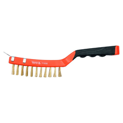 YATO Wire Brush Brass With Plastic Handle 4X11 Rows 290mm w/Scraper YT-6345